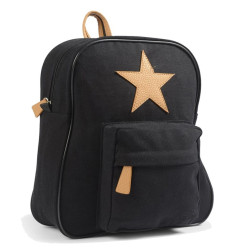 NavneTaske.dk | Lille sort taske med stjerne og navn på.