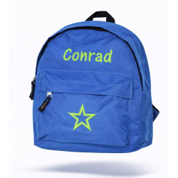 Blå børne rygsæk med navn – personlig taske til børn