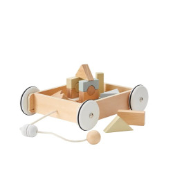 Kids Concept trækvogn med klodser