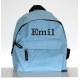 Lyseblå rygsæk med broderet navn – taske til børnehavebarn