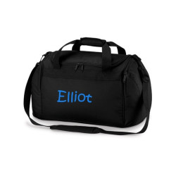 Sort Sports taske med navn på