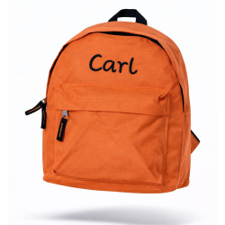 NavneTaske.dk | Orange børne taske med navn på 2-6 år