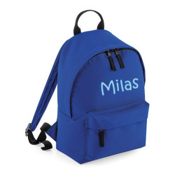 Blå børnetaske med navn | Personlig rygsæk til børnehave