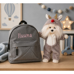 Lucky Doggy Mimi deer bamse og rygsæk med navn på
