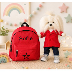 Lucky Doggy Mimi bamse og rygsæk med navn på