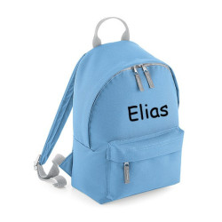 Lyseblå børne taske med navn på 2-8 år