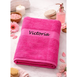 Pink håndklæde  med navn på