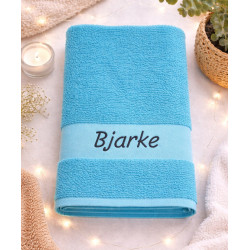 Tyrkis håndklæde  med navn på