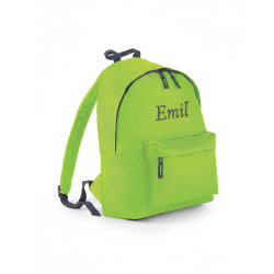 Limegrøn rygsæk med navn – personlig taske til børn 4-8 år